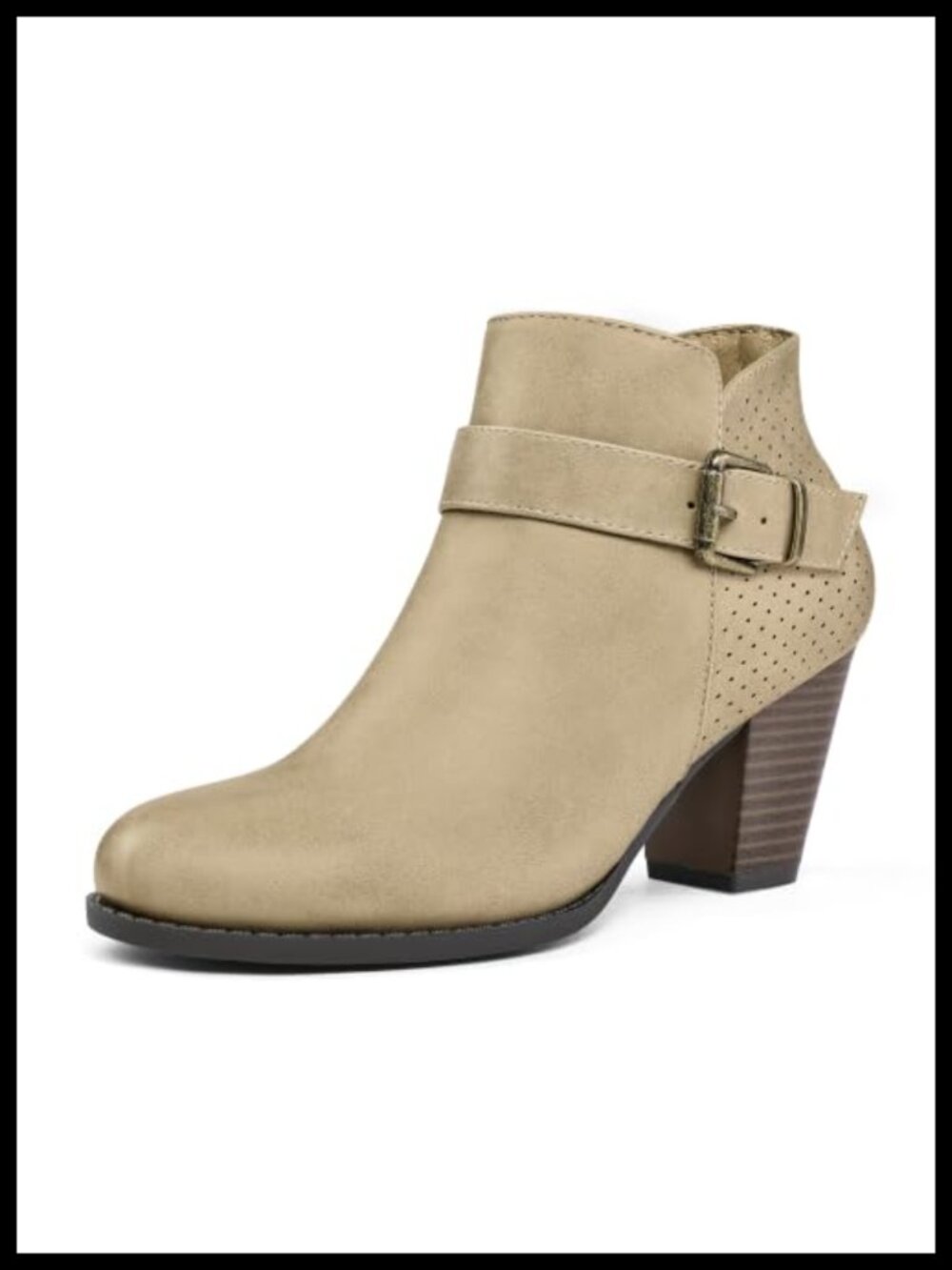 Women's Ankle Boots Chunky Heel Booties Side Zipper